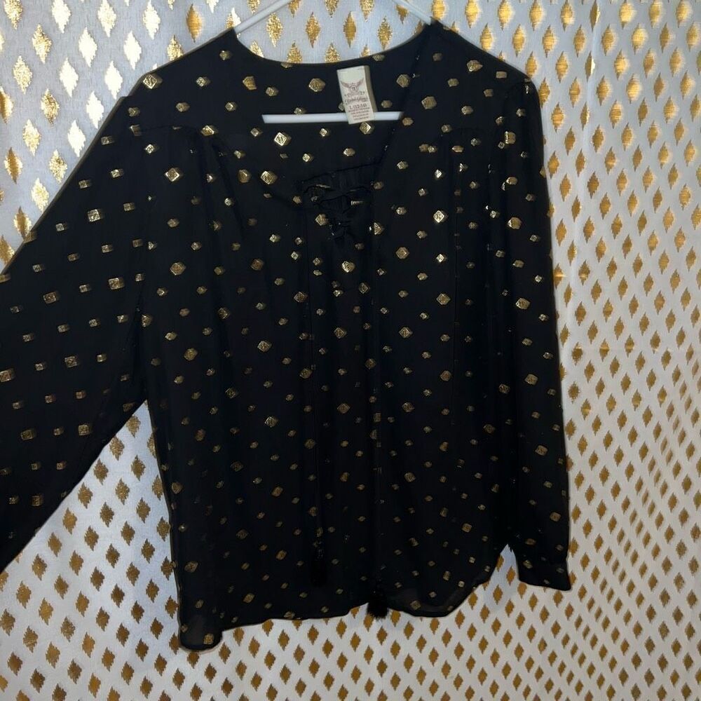 Faded glory flows blouse tunic top size L